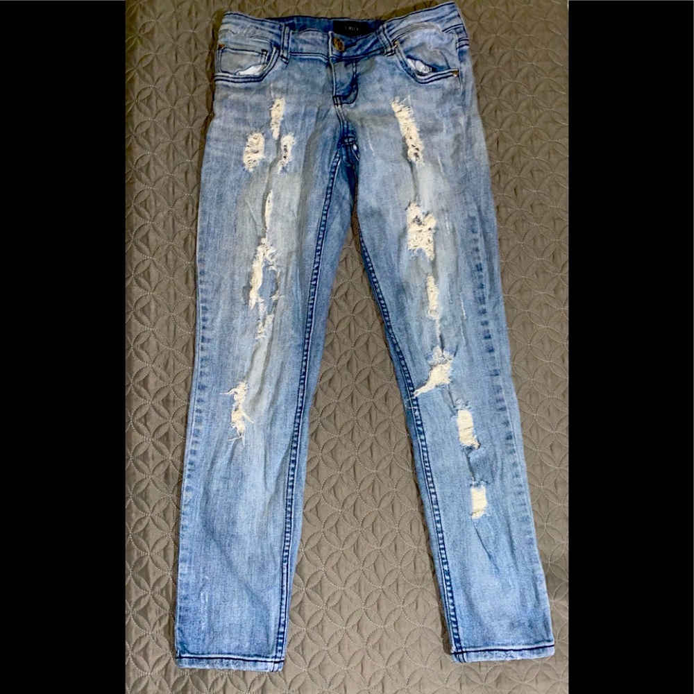 STS Blue distressed straight leg denim